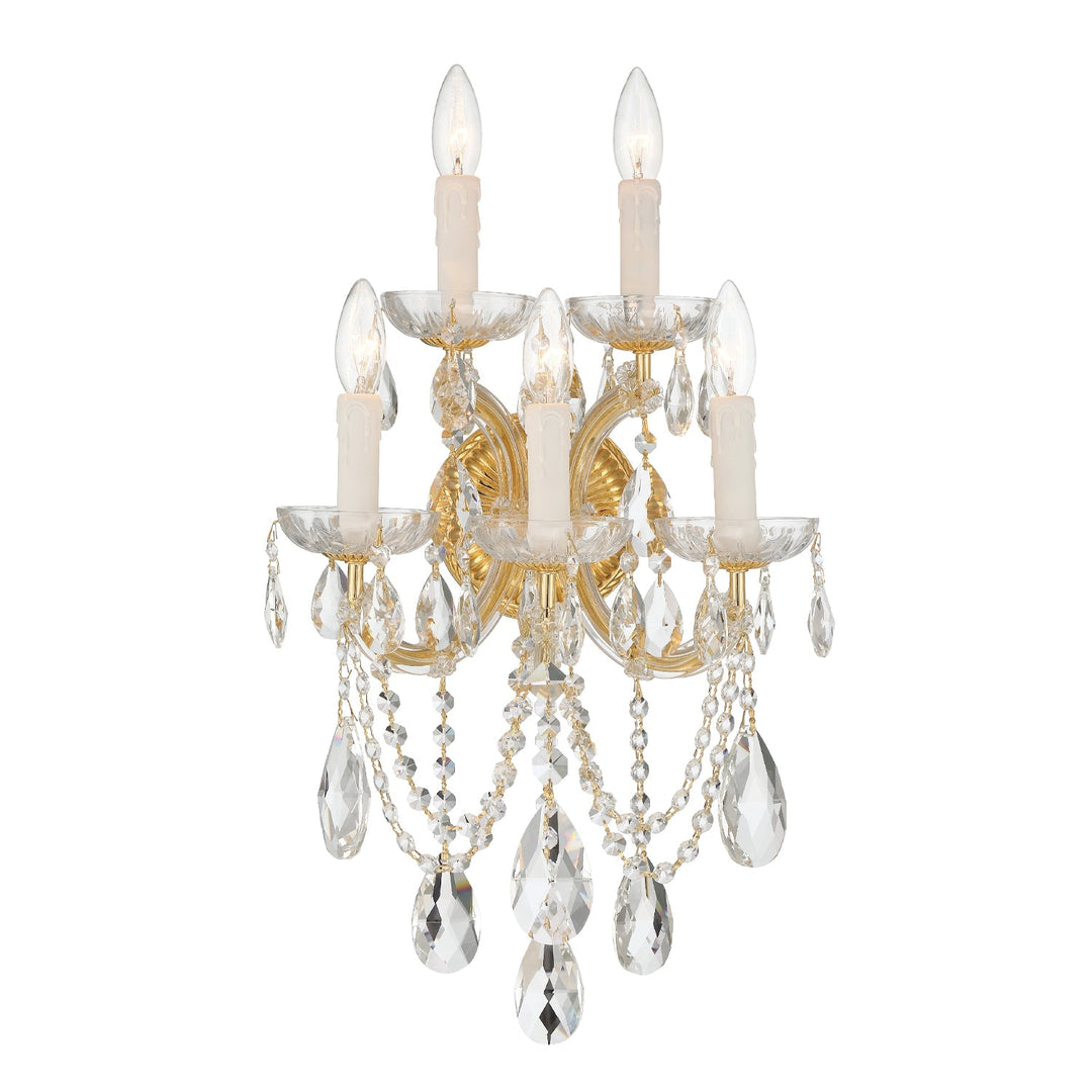 Maria Theresa 5 Light Spectra Crystal Gold Sconce Crystorama