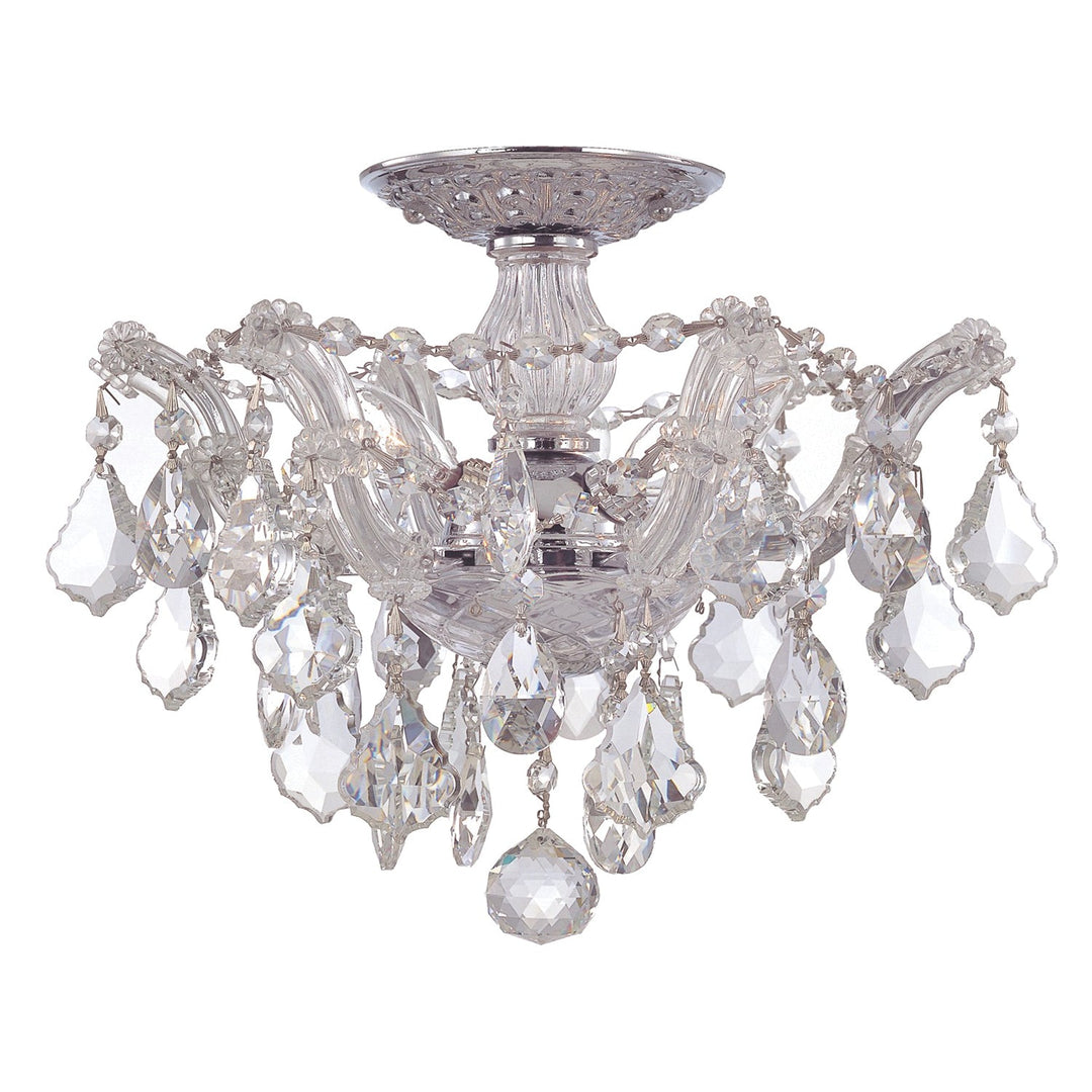 Crystorama Crystorama Maria Theresa 3 Light Hand Cut Crystal Polished Chrome Semi Flush Mount