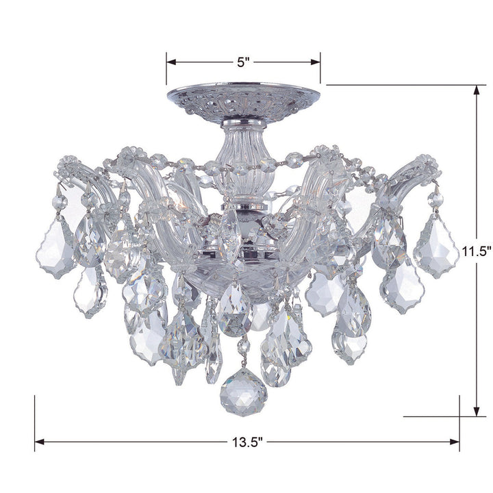 Crystorama Crystorama Maria Theresa 3 Light Spectra Crystal Polished Chrome Semi Flush Mount