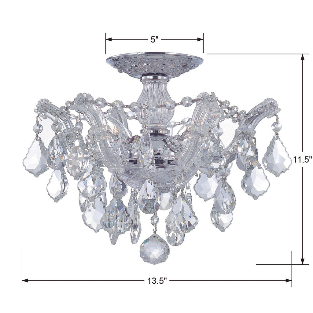 Crystorama Crystorama Maria Theresa 3 Light Swarovski Strass Crystal Polished Chrome Semi Flush Mount