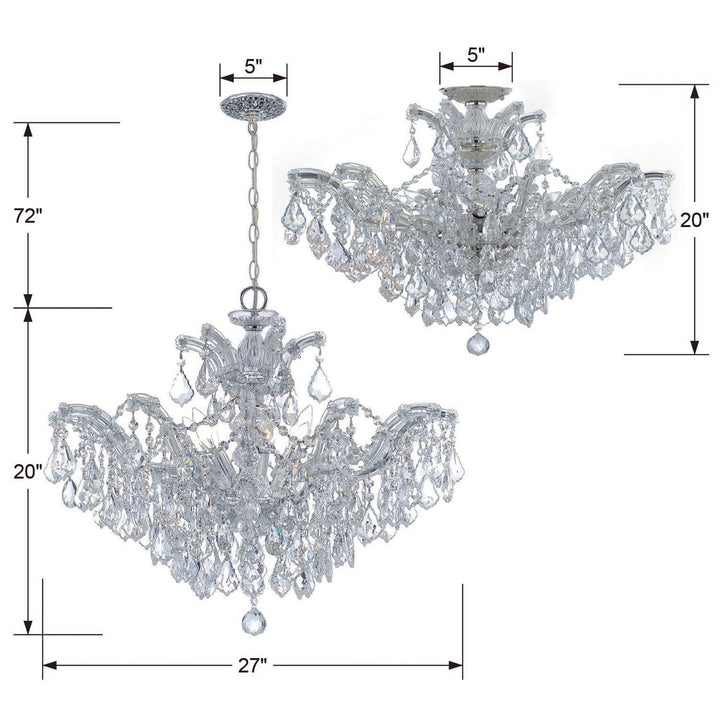 Maria Theresa 6 Light Spectra Crystal Polished Chrome Chandelier Crystorama