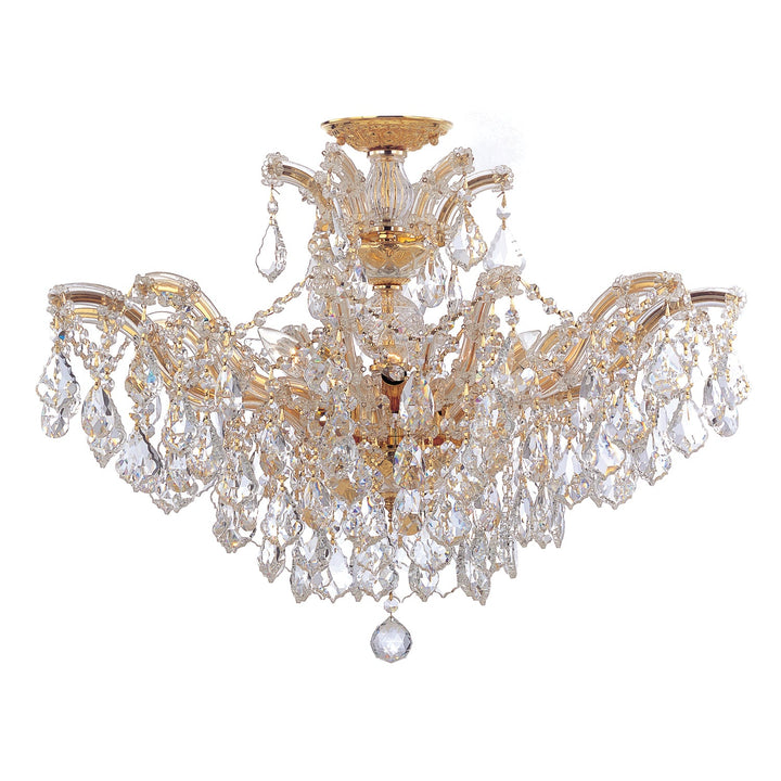 Crystorama Crystorama Maria Theresa 6 Light Hand Cut Crystal Gold Semi Flush Mount