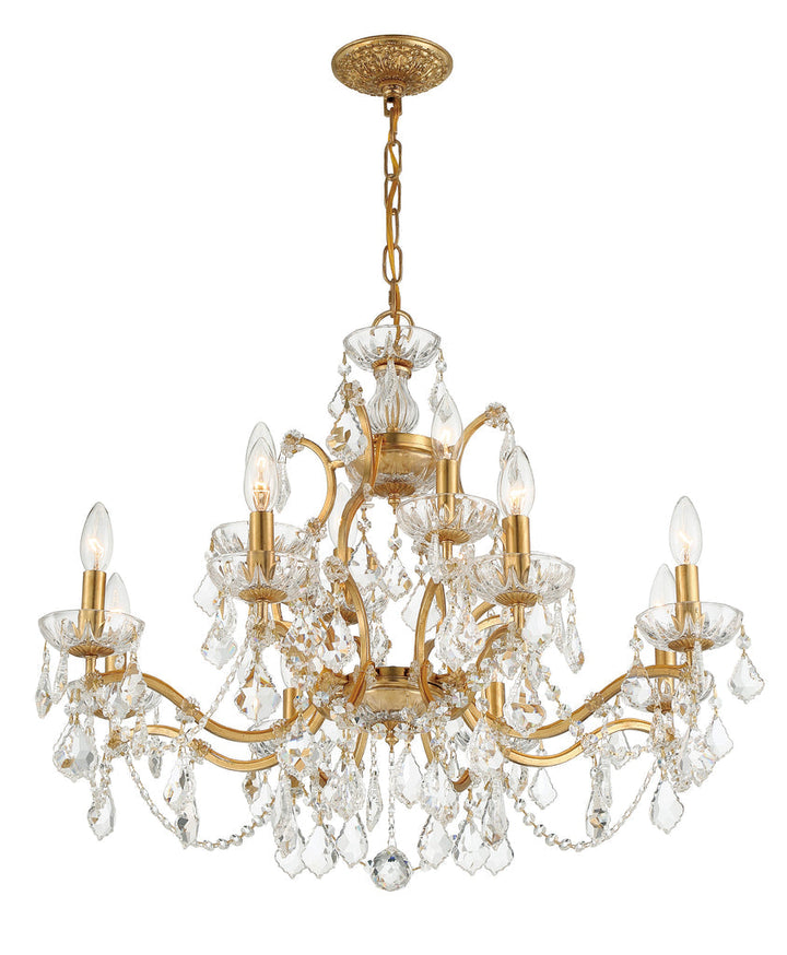 Filmore 12 Light Hand Cut Crystal Antique Gold Chandelier Crystorama