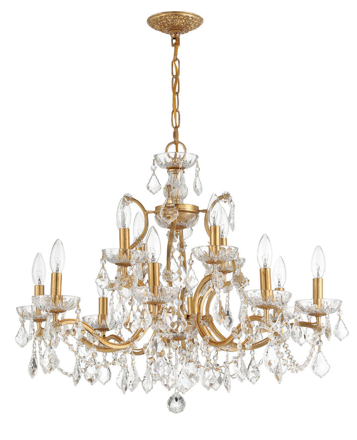 Filmore 12 Light Spectra Crystal Antique Gold Chandelier Crystorama