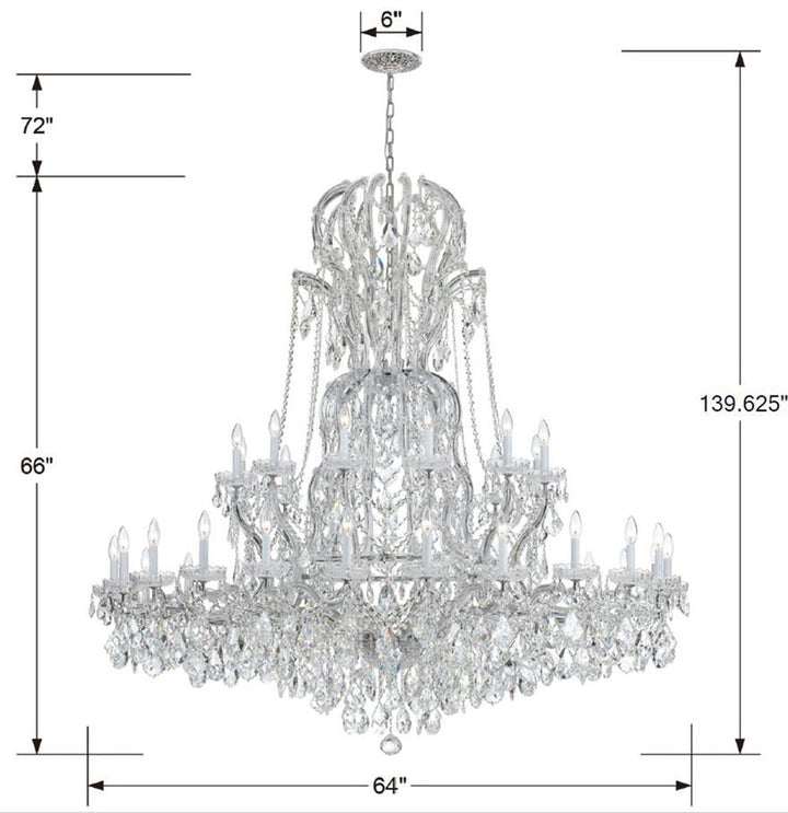 Maria Theresa 37 Light Spectra Crystal Polished Chrome Chandelier Crystorama