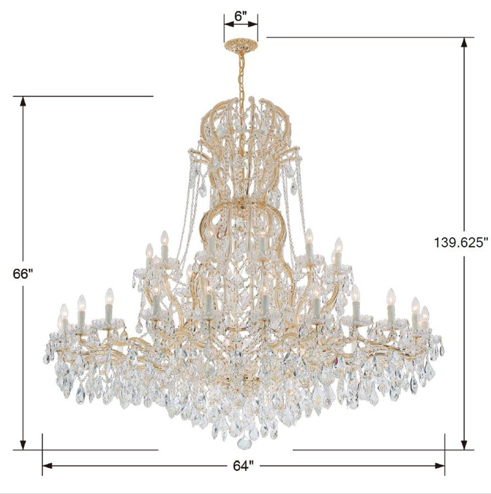 Maria Theresa 37 Light Spectra Crystal Gold Chandelier Crystorama