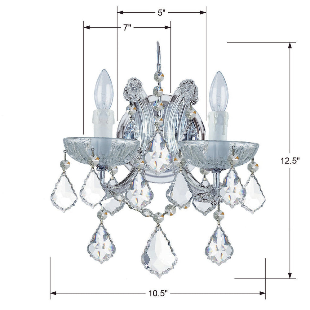 Crystorama Crystorama Maria Theresa 2 Light Spectra Crystal Polished Chrome Sconce