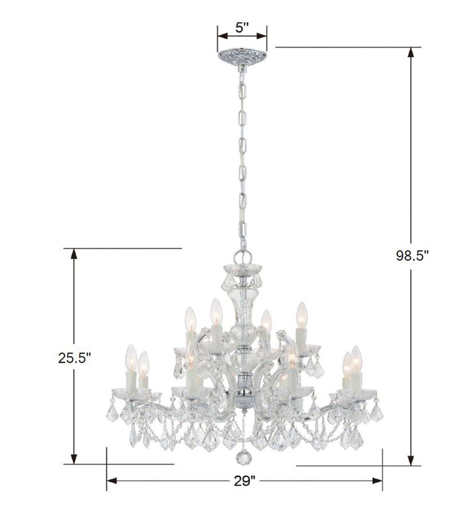 Maria Theresa 12 Light Swarovski Strass Crystal Polished Chrome Chandelier Crystorama