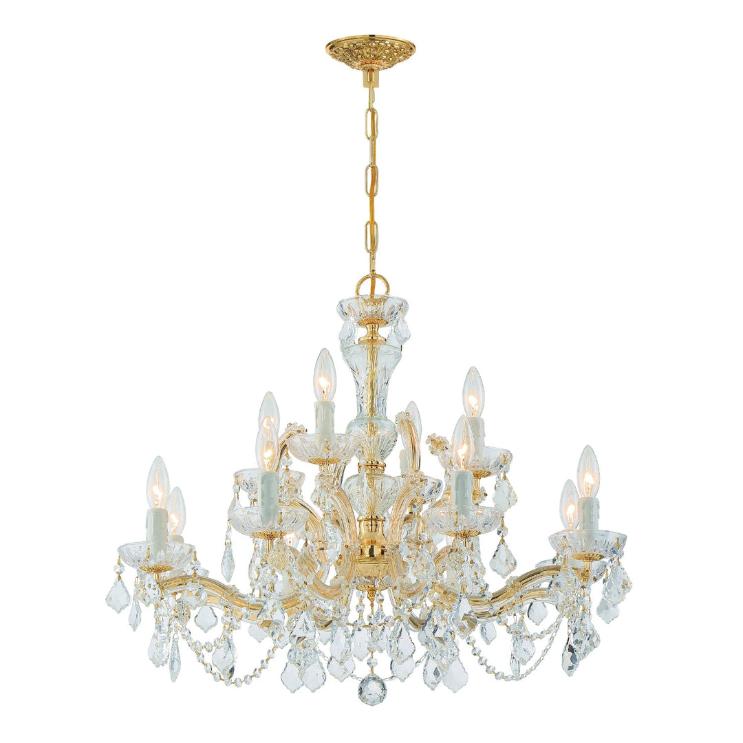 Maria Theresa 12 Light Clear Italian Crystal Gold Chandelier Crystorama