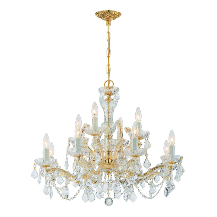 Maria Theresa 12 Light Clear Italian Crystal Gold Chandelier Crystorama