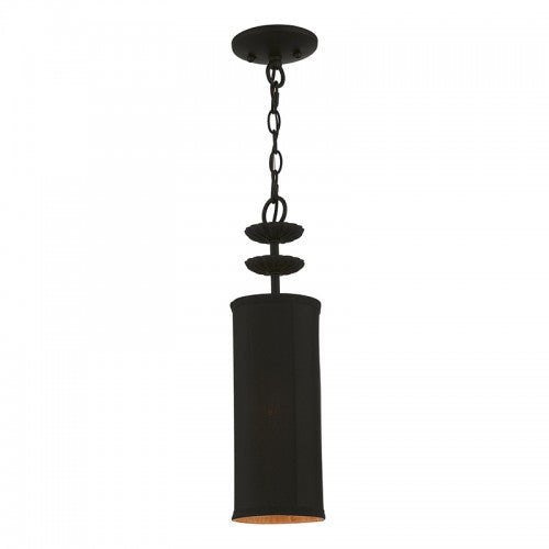 1 Light Black Mini Pendant Livex