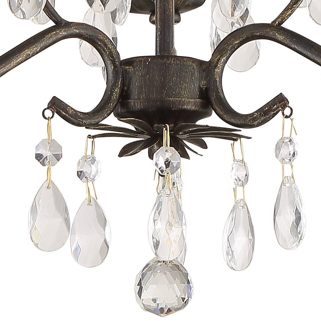 Paris Market 3 Light Spectra Crystal English Bronze Mini Chandelier Crystorama