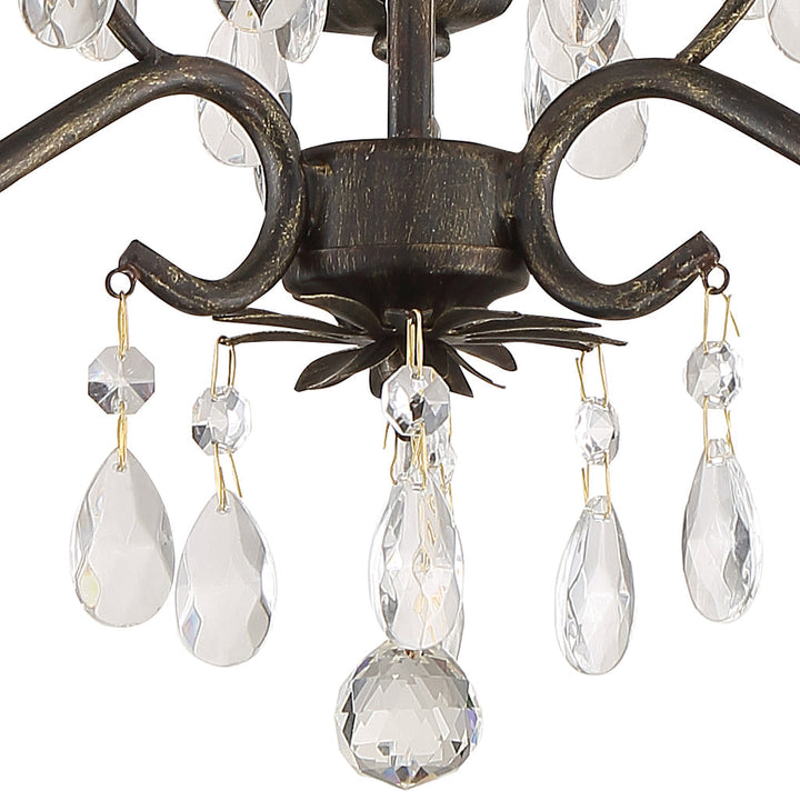 Paris Market 3 Light Swarovski Strass Crystal English Bronze Mini Chandelier Crystorama