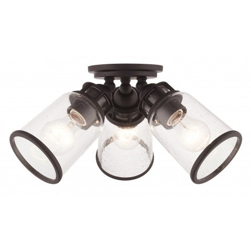 3 Light Bronze Flush Mount Livex