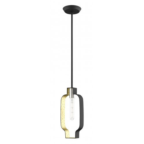 1 Light Black & Winter Gold Single Pendant Livex