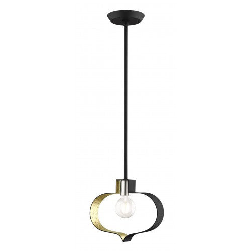 1 Light Black & Winter Gold Single Pendant Livex