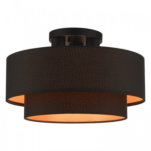 3 Light Black Large Semi-Flush Livex