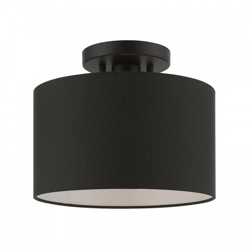 1 Light Black Small Semi-Flush Livex