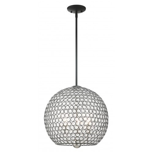 3 Light Black Pendant Livex