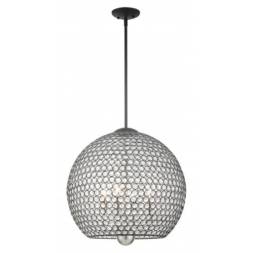 4 Light Black Pendant Livex