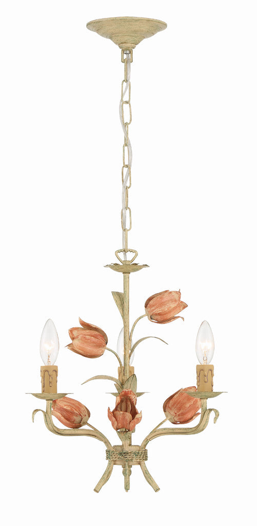 Southport 3 Light Sage Rose Mini Chandelier Crystorama