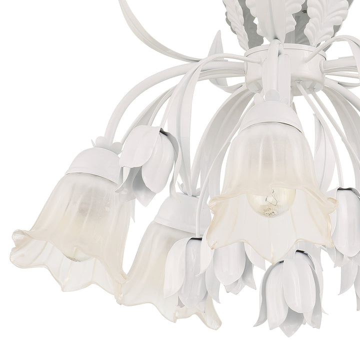 Crystorama Crystorama Southport 5 Light Wet White Floral Semi Flush Mount