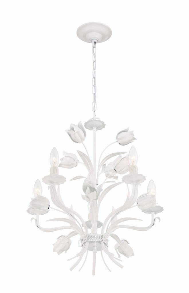 Southport 5 Light Wet White Chandelier Crystorama