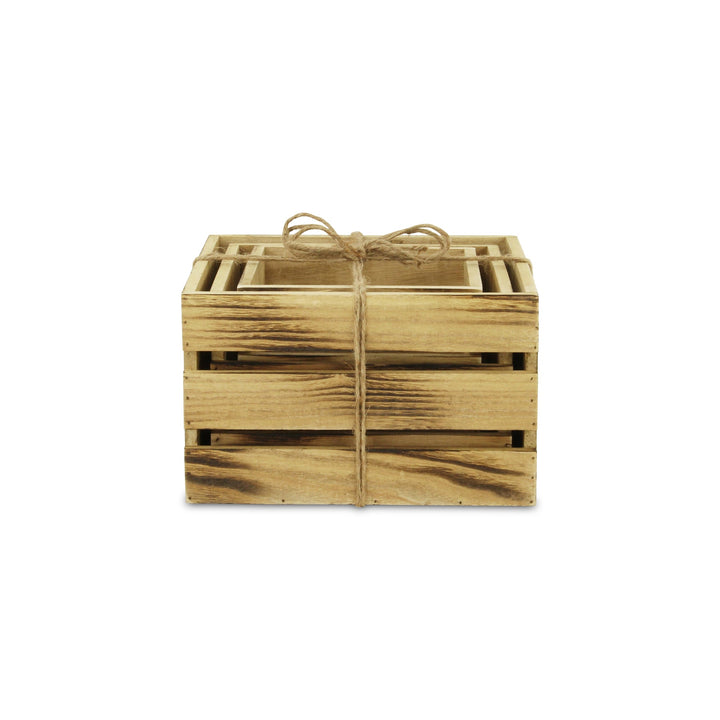 CHEUNGS Rustic Farmstead Aged Wooden Crate Set