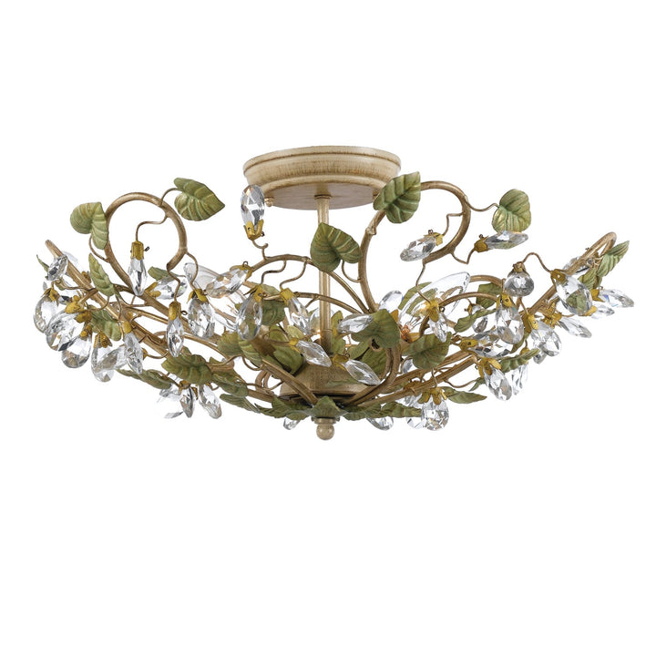 Crystorama Crystorama Josie 5 Light Champagne Green Tea Semi Flush Mount