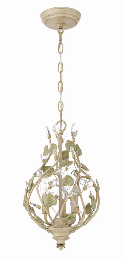 Josie 3 Light Champagne Green Tea Mini Chandelier Crystorama