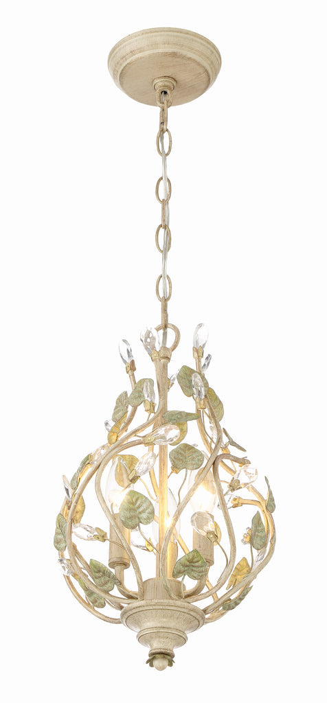 Josie 3 Light Champagne Green Tea Mini Chandelier Crystorama