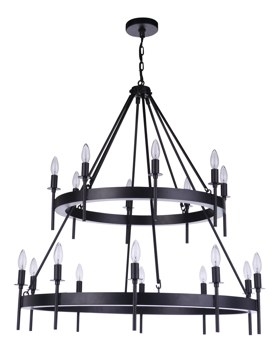 CRAFTMADE Larrson 18 Light Chandelier in Flat Black