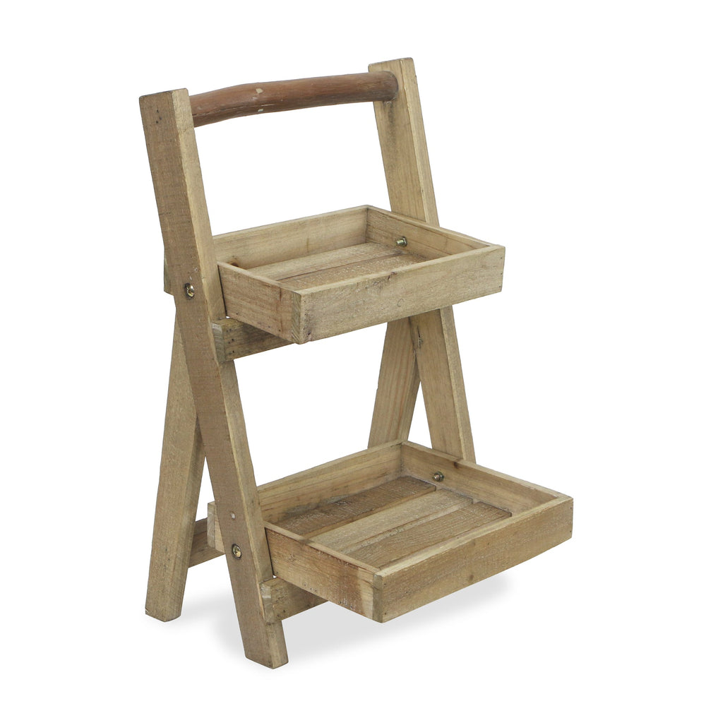 CHEUNGS Alari 2 Tier Wood Folding Shelf - Small