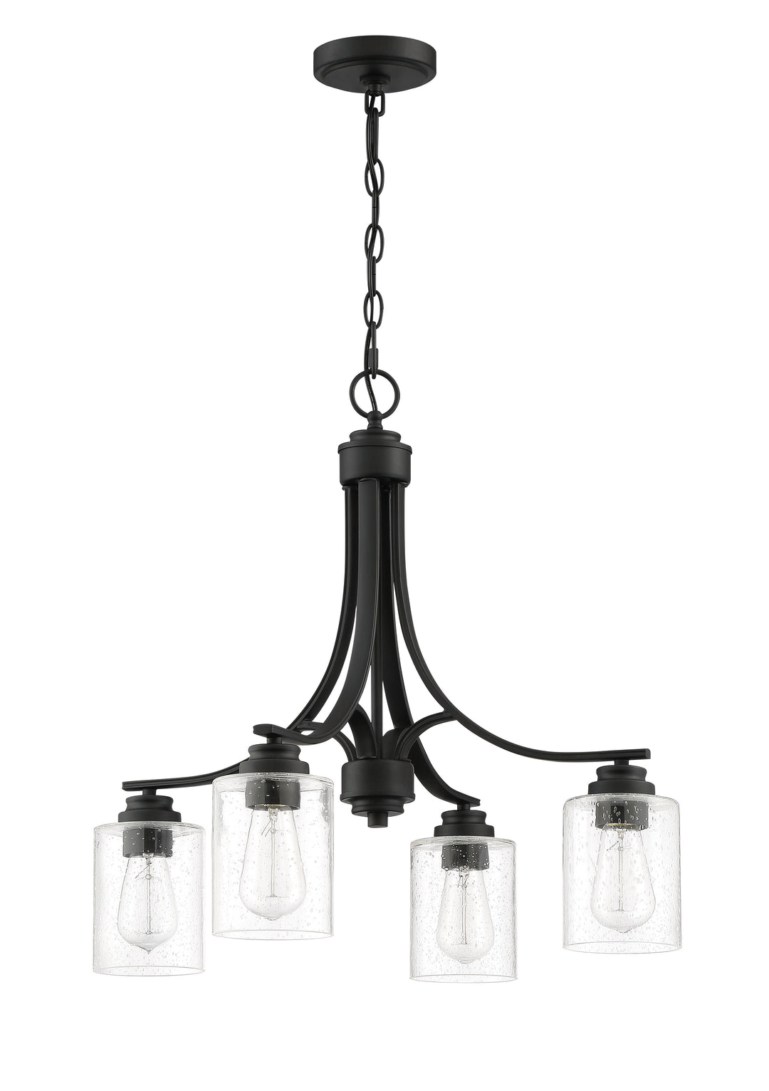 CRAFTMADE Bolden 4 Light Chandelier in Flat Black