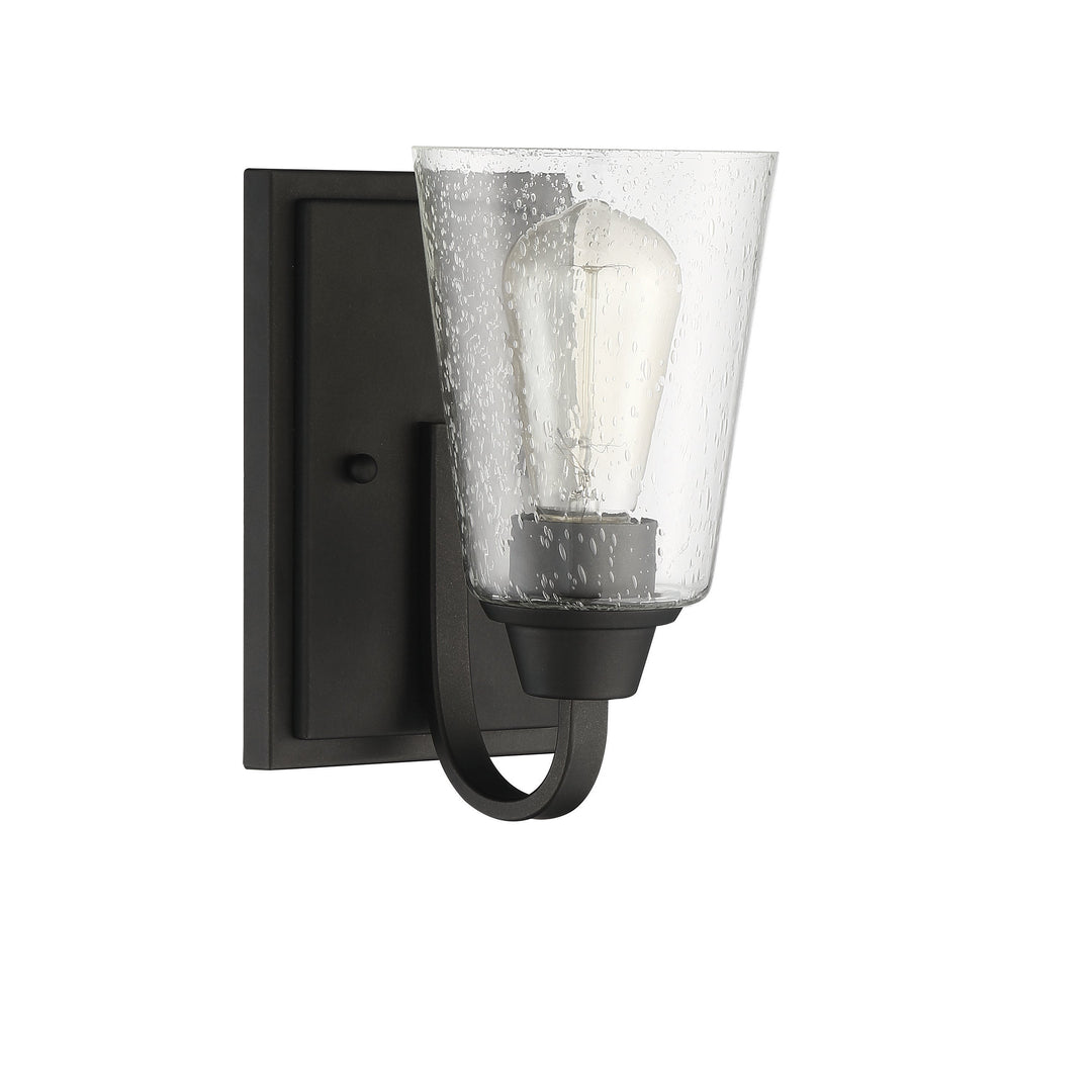 CRAFTMADE Grace 1 Light Wall Sconce in Espresso (Clear Seeded Glass)