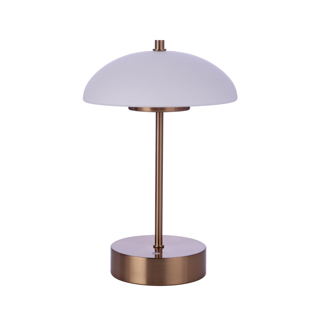 CRAFTMADE Indoor/Outdoor Rechargeable Dimmable LED Portable Lamp in Satin Brass