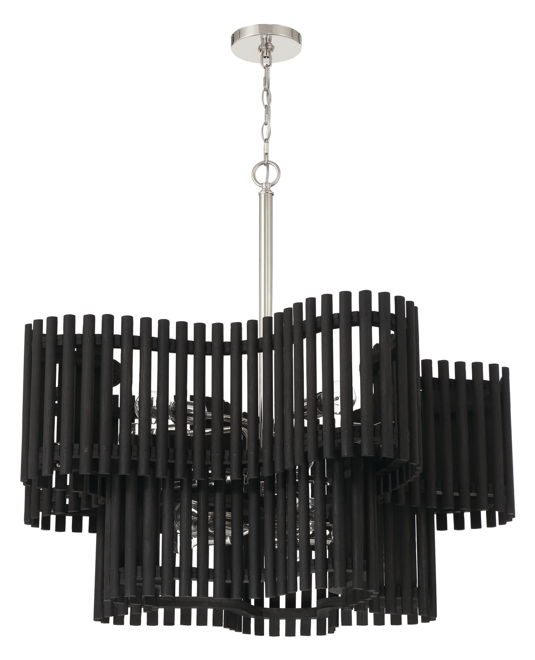 CRAFTMADE Freeform 10 Light Chandelier in Polished Nickel/Black Walnut