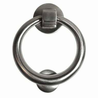 COPPER MOUNTAIN HARDWARE 5 1/2 Inch (3 1/2 Inch c-c) Solid Brass Traditional Ring Door Knocker (Brushed Nickel Finish)