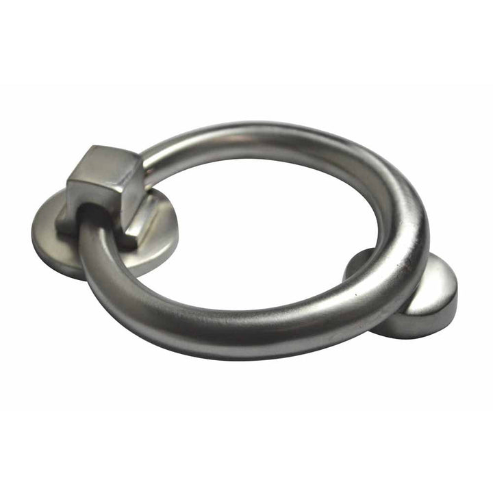 COPPER MOUNTAIN HARDWARE 5 1/2 Inch (3 1/2 Inch c-c) Solid Brass Traditional Ring Door Knocker (Brushed Nickel Finish)