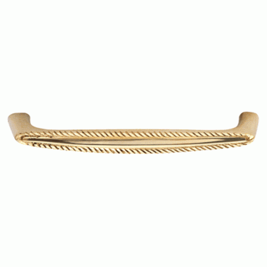 COPPER MOUNTAIN HARDWARE 5 1/2 Inch Overall (5 Inch c-c) Solid Brass Georgian Roped Style Pull (Lacquered Brass Finish)