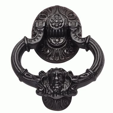 COPPER MOUNTAIN HARDWARE 7 Inch (3 3/8 Inch c-c) Neptune Door Knocker in Solid Brass (Oil Rubbed Bronze Finish)