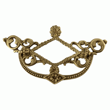 Copper Mountain Hardware 5 1/5 Inch Solid Brass Victorian Floral Beaded Bail Pull (Antique Brass)