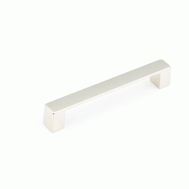 SCHAUB 5 3/8 Inch (5 Inch c-c) Classico Smooth Cabinet Pull (Brushed Nickel Finish)