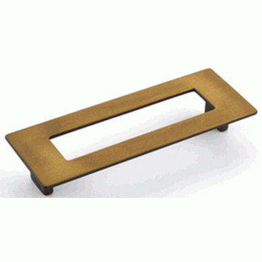 SCHAUB 5 7/8 Inch (5 Inch c-c) Finestrino Rectangle Pull (Burnished Brass Finish)