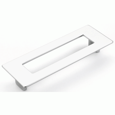 SCHAUB 5 7/8 Inch (5 Inch c-c) Finestrino Rectangle Pull (Matte Chrome Finish)