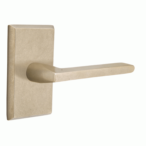 EMTEK Emtek Solid Brass Sandcast Lariat Lever With Modern Rectangular Rosette