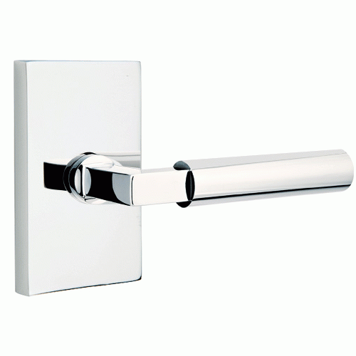 EMTEK Brass Modern Hardware - Passage Hercules Right Handed Door Lever with Modern Rectangular Rosette in Satin Nickel - 5112HECRHUS15 - Emtek Hardware