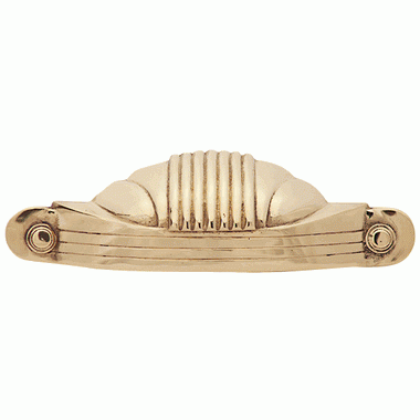 COPPER MOUNTAIN HARDWARE 5 Inch Overall (4 Inch c-c) Solid Brass Marquee Pull (Polished Brass Finish)