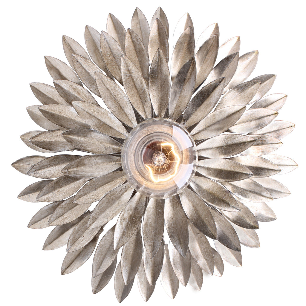 Broche 1 Light Antique Silver Sconce Crystorama