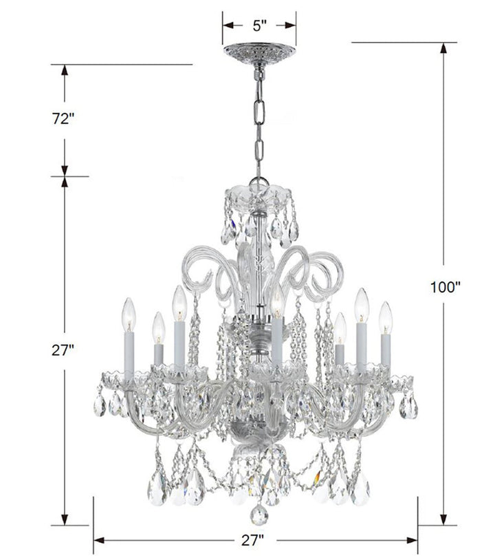 Traditional Crystal 8 Light Spectra Crystal Polished Chrome Chandelier Crystorama